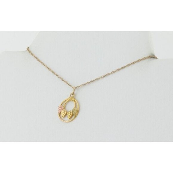 10k Yellow Gold Black Hills Gold Necklace 18" Chain - Picture 5 of 8